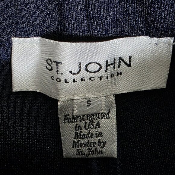 St John Collection Pants Womens Small Blue Wool Viscose Spandex Stretch Pull On - Picture 2 of 4